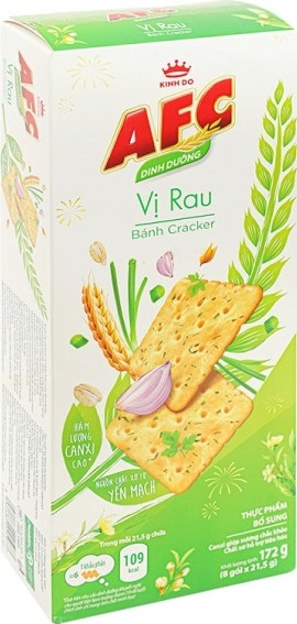 Bánh cracker AFC Dinh Dưỡng vị rau — Hộp 8 gói