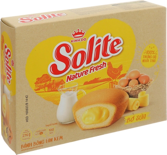 Bánh bông lan Solite kem bơ sữa — Hộp 12 cái