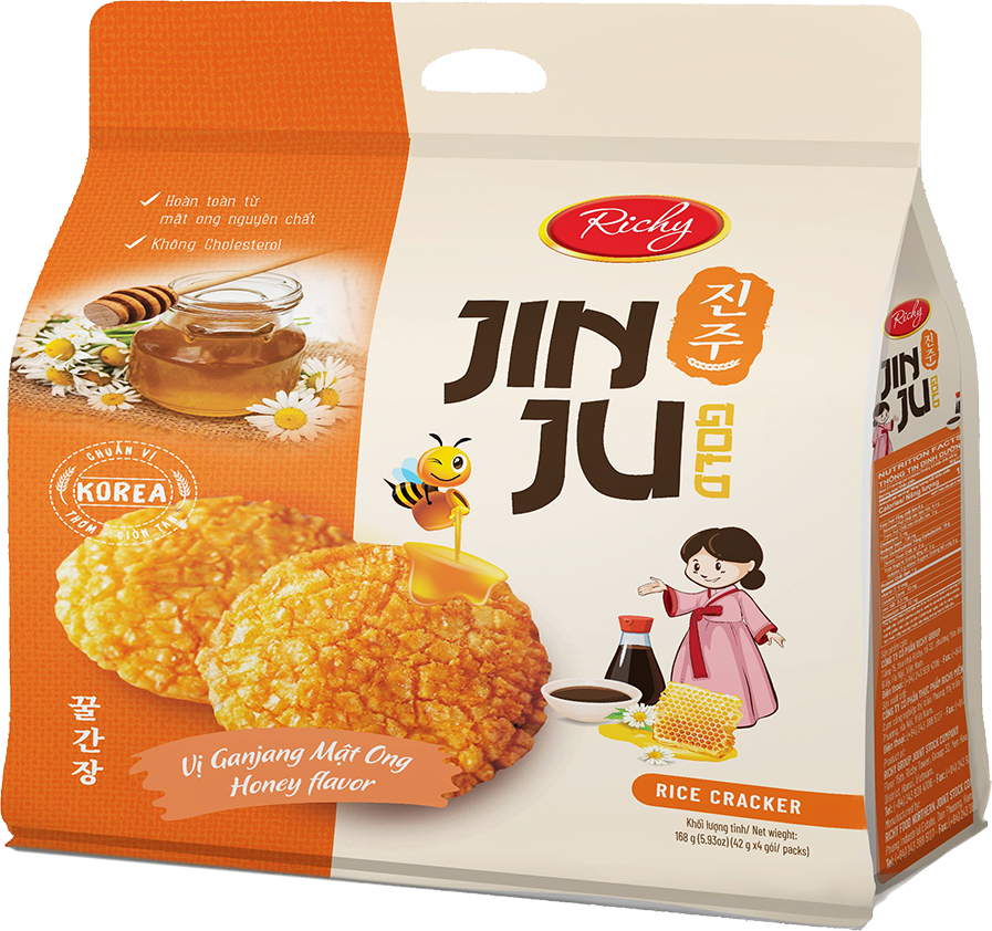 Bánh gạo Jinju Gold Ganjang mật ong — Gói